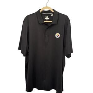 Steelers Mens XL Polo Shirt Cutter & Buck CB DryTec Extra Large NFL Football